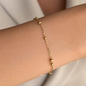 دستبند طلا پولکی و گوی